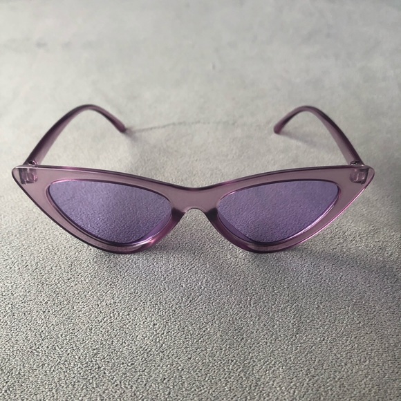Clear Purple Cat Eye Sunglasses - Picture 1 of 8